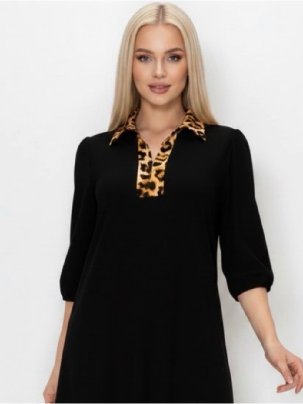 Black Maxi Skirt with Leopard Ruffle Hem
